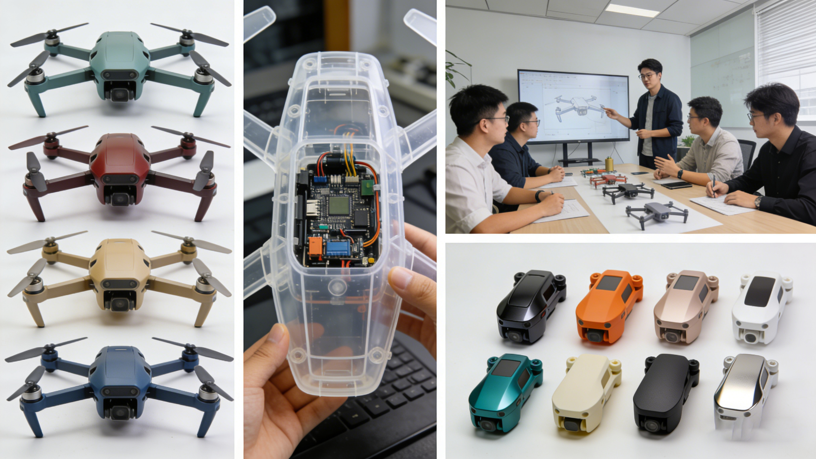 手板复模件在产品开发、功能测试、市场调研中的应用场景图