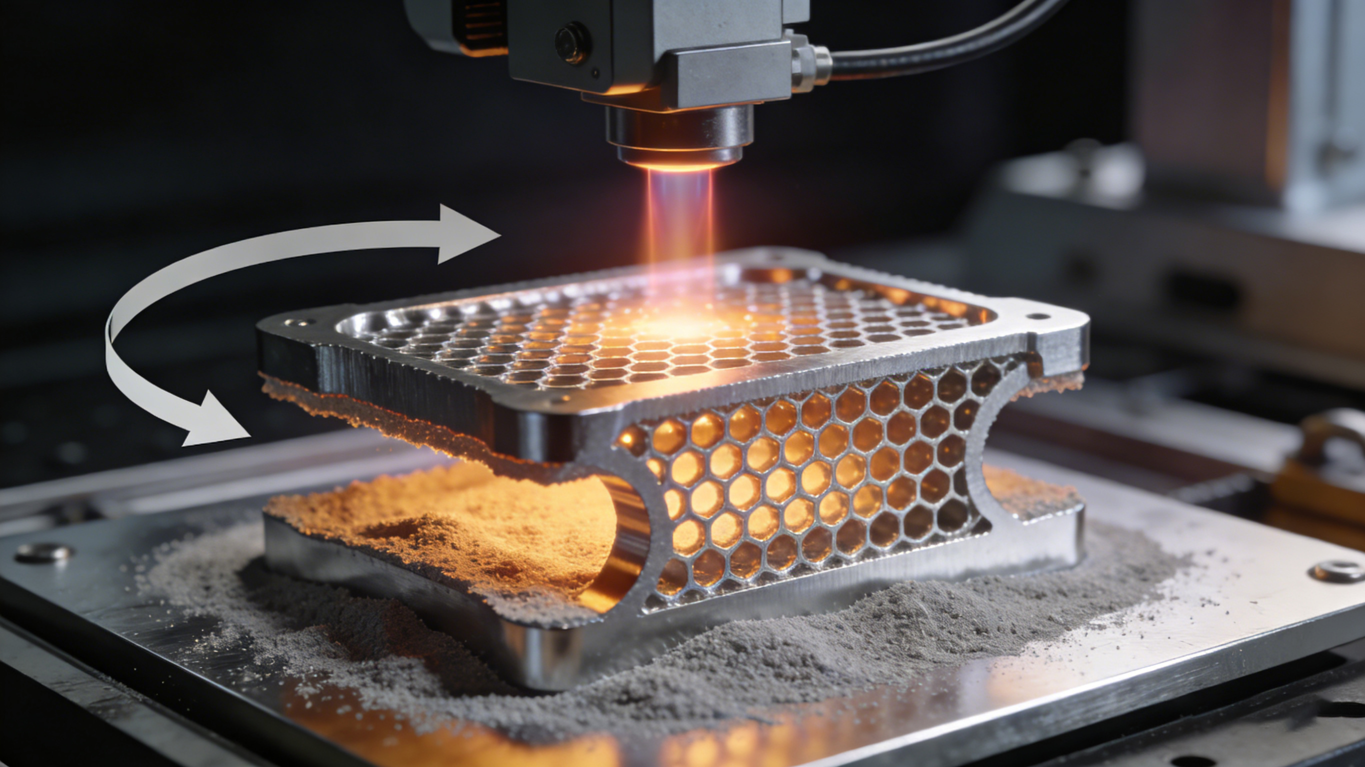 选择性激光熔化金属3D打印技术原理剖面示意图