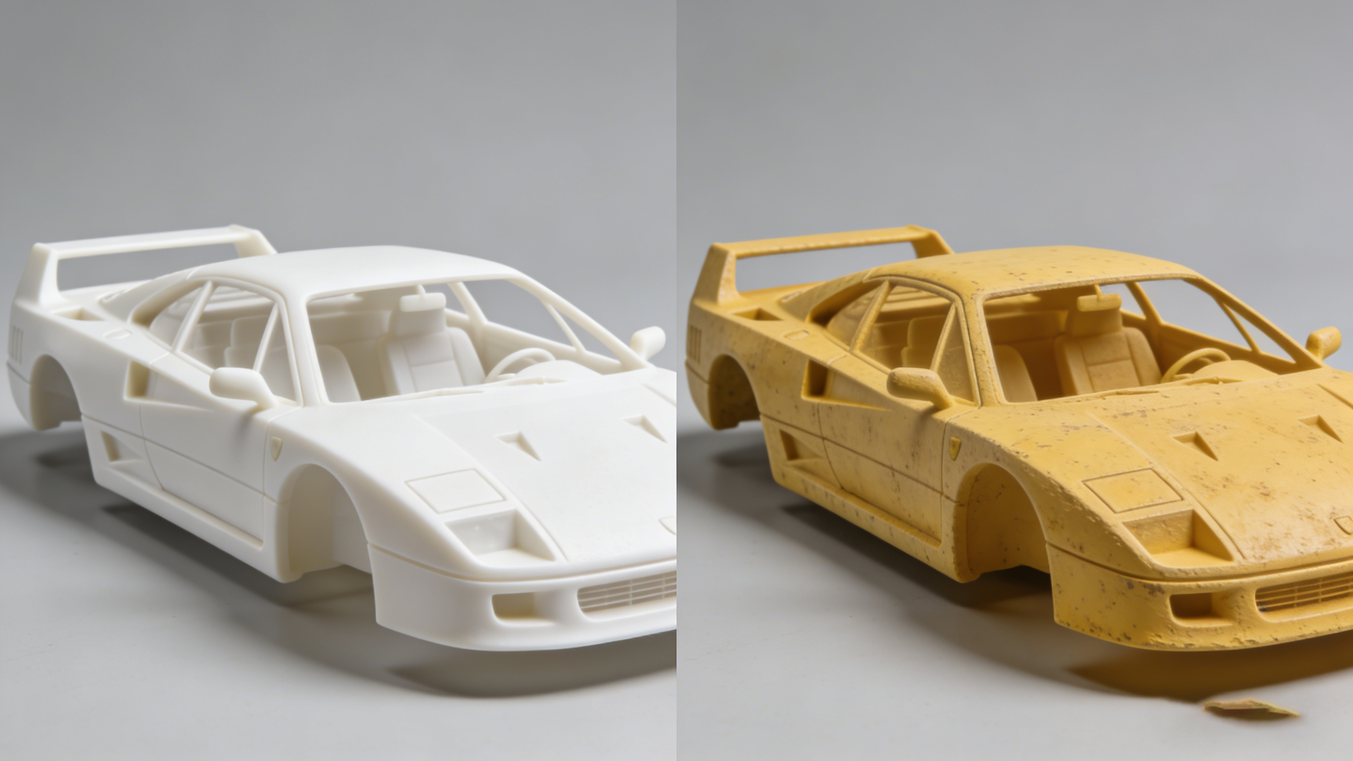 新旧手板颜色对比：崭新白色与发黄状态