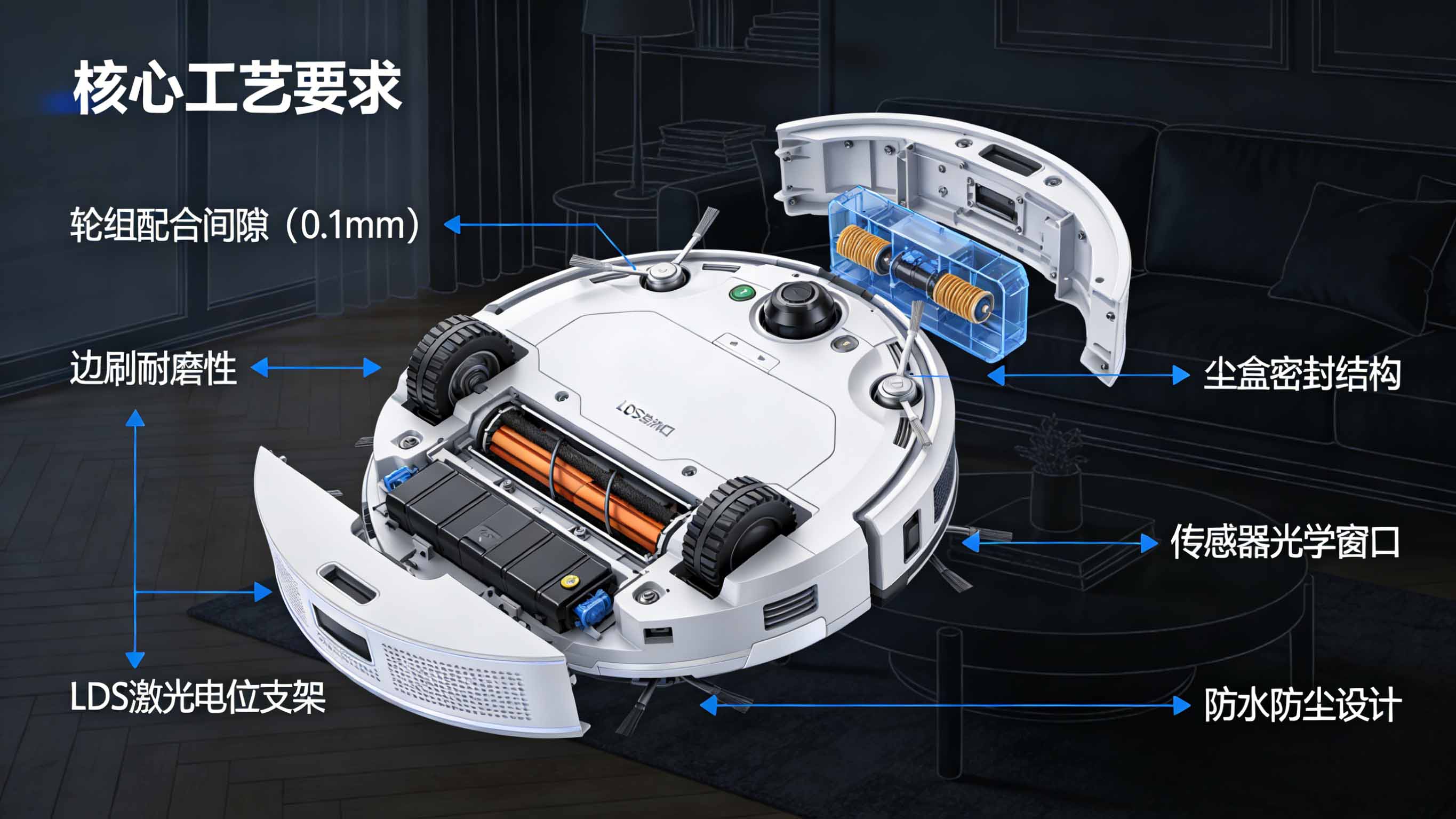 扫地机器人手板制作指南：复合运动部件、传感器集成与防水防尘验证