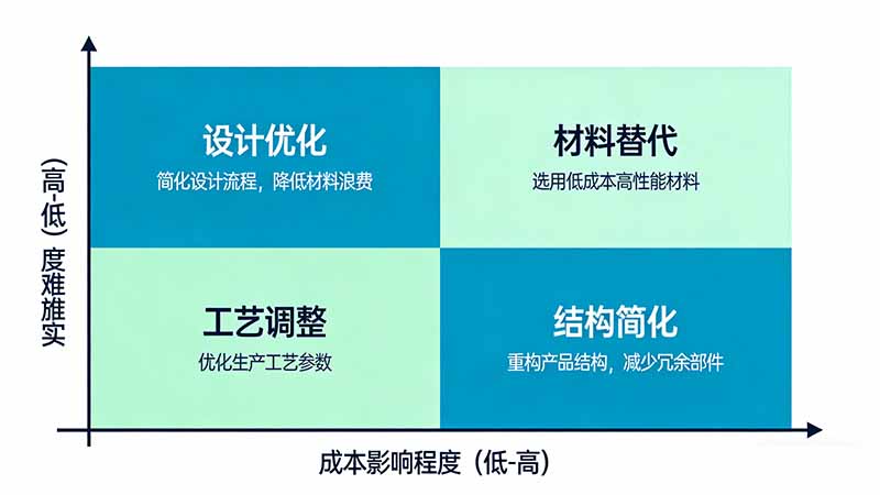 成本工程優(yōu)化矩陣：設(shè)計(jì)優(yōu)化、材料替代、工藝調(diào)整、結(jié)構(gòu)簡化的優(yōu)先級(jí)策略